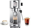atatix Espresso Machine, 20 Bar Compact Espresso Coffee Machine with Milk Frother, Stainless Steel Coffee Maker with 44oz Removable Water Tank & Fast Heat System for Cappuccino, Latte