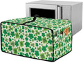 Four Leaf Clover Print St. Patrick's Day Toaster Oven Cover Anti Scratch Microwave Cover for Kitchen Countertop Appliance Dust Protector Decorative Oven Accessories, Green, L