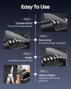 Electric Knife Sharpener for Kitchen, 3-Stage Knife Sharpener Electric with 100% Diamond Abrasives, 20° Precision Angle Guide, Fast & Safe Sharpening for Chef Knives, Home Use & Beginners (Black)