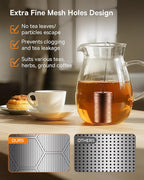 House Again 2 Pack Tea Infusers, Extra Fine Mesh Tea Strainers for Loose Tea, Updated Slim Threaded Lid & 304 Stainless Steel, Filter Bags Diffusers, Loose Leaf Tea Steeper for Brew Tea Spices