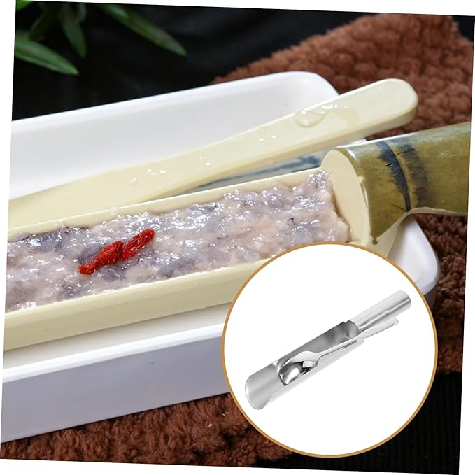 Luxshiny 304 Stainless Steel Meatball Maker Tool Set with Spatula DIY Fish Ball and Shrimp Slide Kitchen Gadget for Home Cooking Random Style