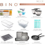 BINO Plastic Storage Bins - Small 2 Pack, White - THE SOHO COLLECTION - Pantry Organizers and Fridge Organizer