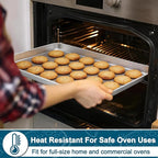 TeamFar Baking Sheet Pan, 6 Pack Stainless Steel Half Size Baking Pans Set, Metal Large Cookie Sheets for Baking/Roasting/Serving, Non-Toxic & Heavy Duty, Dishwasher Safe, 17.6” x 13” x 1”