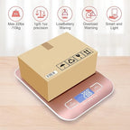 Digital Shipping Scale,Stainless Steel Panel, Accurate Portable Postal Scale for Packages, Small Business,Kitchen, Food, Handmade, Liquids, and Boutique (Rose Gold Rechargeable(10kg/1g))