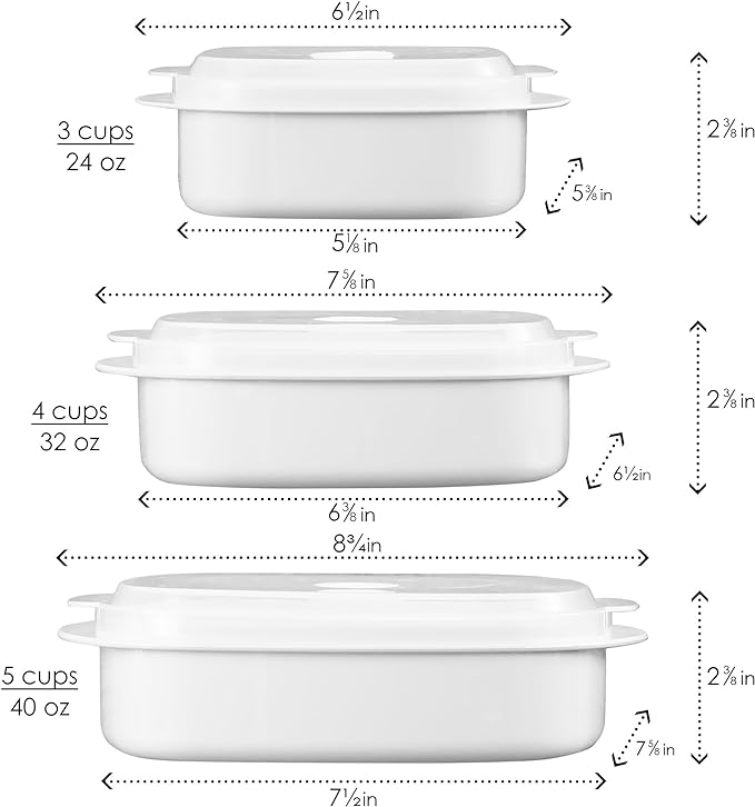 Reston Lloyd Nesting Microwave Containers, Set of 3, Adjustable Steam Vents, Airtight, Meal Prep, Durable BPA-Free Plastic- Freezer & Dishwasher Safe, Cookware & Food Storage, Anyday Cookware, Pink