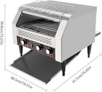 Commercial Stainless Steel Conveyor Toaster - 450 Slices/Hour, 2600W Heavy Duty, Double Heating Tubes for Home & Restaurants