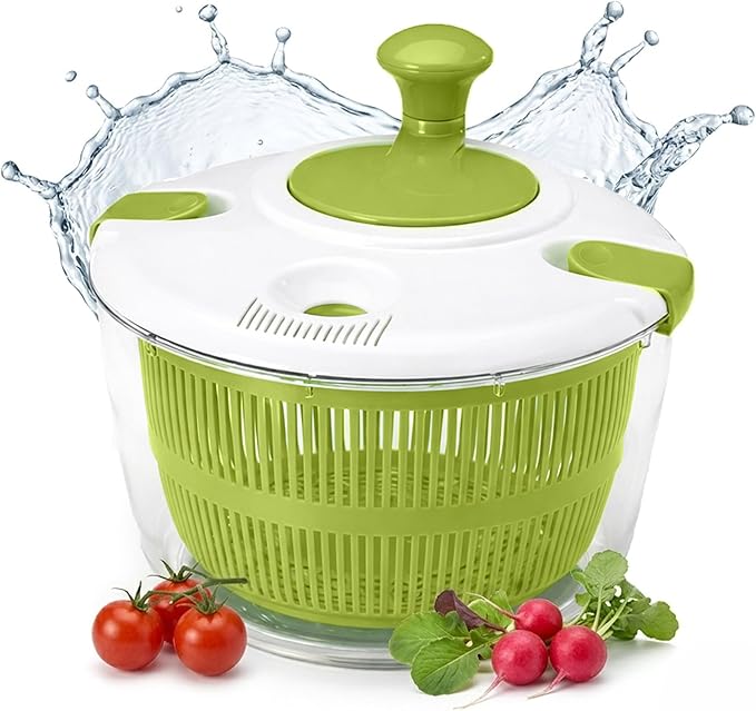 Salad Spinner-Lettuce Spinner | Best Fruit Washer With Fruit Washer Spinner Bowl, Easy-Spin Handle, 5QT