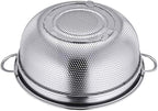 TeamFar Colander, 3qt Colander Strainer Stainless Steel, Solid Handle & Elevation Base, Micro-perforated & Dishwasher Safe