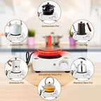 4-in-1 Moka Pot Espresso Set with Electric Stove 3 Cup Aluminum Stovetop Coffee Maker Percolator Italian Classic Mocha Coffee Machine with Powder Dispenser Filter Paper Portable Camping White