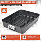 Roasting Rack for Turkey, Non-Stick Safe Coating Heavy-duty Turkey Rack for Roasting Pan, 2-in-1 Rib Rack for Smoker Grill, Roasting Rack Insert for Smokers, Oven Cooking
