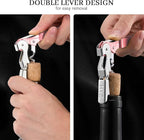 HYZ 2-Pack Wine Opener Waiter Corkscrew, Professional Wine Key for Servers, Bartender with Foil Cutter, Manual Wine Bottle Opener Double Hinged (Pink Mesa)