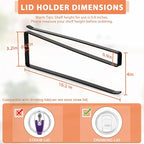 Tumbler Lid Organizer, Horizontal Tumbler Lid Storage Hook Up to 10 Lids, Space Saving Cup Lid Holders Under Cabinet Tumbler Lid Hook for Kitchen Organizer and Storage,Hanging Paper Towel Rack Hanger