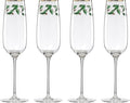 Lenox Glassware, Holiday Decal Flutes, Set of 4, 11-Ounce Capacity, Made From Glass, Flutes, Drinking Glasses Set, Home And Kitchen, Champagne Flute, Champagne Glasses (Clear, 4 Piece)