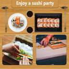 Sushi Making Kit, All-in-One Bazooka Roller Set, with Bamboo Mats, Sushi Bazooka, Avaocado Slicer, Chopsticks, Sauce Dish, Rice Paddle