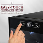 Schmecke 24 Bottle Compressor Wine Cooler Refrigerator w/Lock | Large Freestanding Wine Cellar | 41f-64f Digital Temperature Control Wine Fridge For Red, White, Champagne or Sparkling Wine - Black