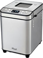 Rosewill 25-in-1 Automatic Bread Maker Machine with 3 Loaf Size up to 2 Lb, 700W High Power Dual Heater Bread Maker with BPA-free Nonstick Coating Pan, Max 15 Hours Delay Timer, Low Noise - Silver