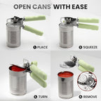Zulay Kitchen Heavy Duty Stainless Steel Can Opener Manual with Bottle Opener - Rust Proof Manual Can Opener With Turn Knob & Comfy Soft Grip Handles - Pistachio