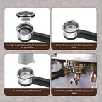 2pcs Single & Double Cup Coffee Filter Basket for Ninja Luxe Cafe ES601 & ES701, Stainless Steel Pressurized Portafilter Basket with Dual Layer Design for Ninja Luxe Cafe