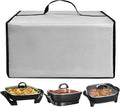 Electric Skillet Cover Electric Frying Pan Cover Heavy Duty Waterproof Heat-Resistant Nylon Covers Case for bella Make Take Oven Grill/for Crux Electric Skillet (Silver)