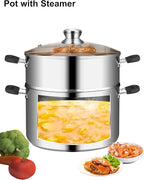 VENTION 7.9 Inch Small Vegetable Steamer Pot, 3 QT Induction Stainless Steel Steamer for Cooking, Steam Pot(20cm)