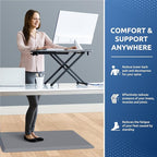 KitchenClouds Kitchen Mat Cushioned Anti Fatigue Rug 20"x32" Water Resistant, Non Slip, Standing and Comfort Desk/Floor Mats for House Sink Office (Grey)