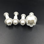 1 Set Fondant Flower Cutter,White Flower Plunger Cookie Cutter, Cake Decorating Tools,Dessert And Candy Sculpting Tools,White Baking Accessories