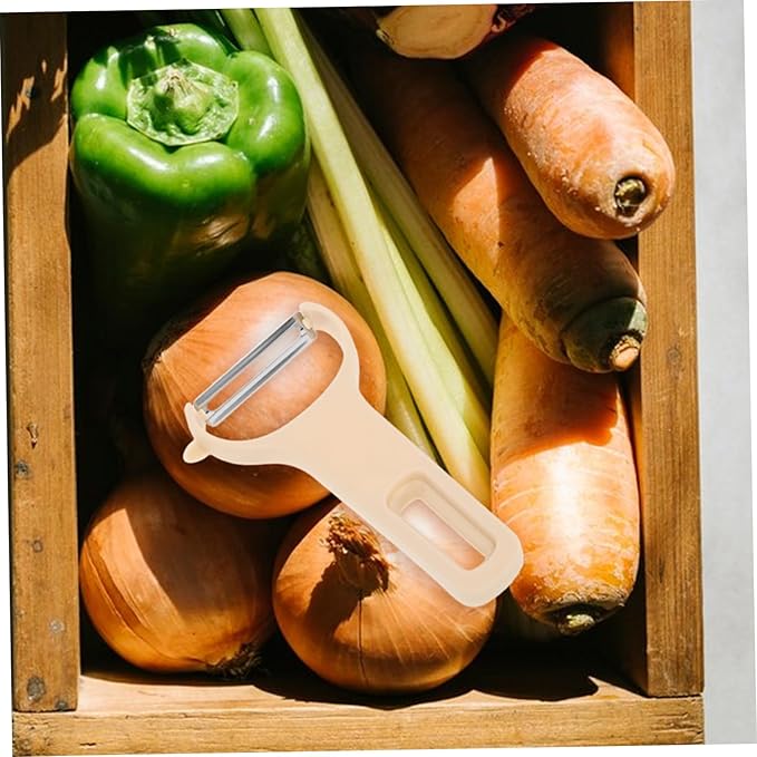 GLEAVI 3Pcs Kitchen Vegetable Peeler Set Ergonomic Plastic Handle Stainless Steel Grater for Effortless Peeling Slicing Shredding of Fruits and Vegetables Cooking Tool