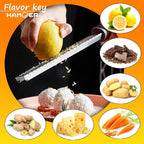 Zester Grater & Channel Knife Kitchen Bar Tool Set for Parmesan Cheese Lemon Garlic Nutmeg Chocolate Citrus Cucumber Radish Ginger Crushed Scraping Rubber Ergonomic Curved Handle Black