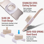 NACOLUS 6-Blade Mandoline Slicer with Slide-On Hand Guard - Vegetable Slicer, Potato/Onion/Garlic Slicer, Kitchen Grater(Multi-Color) (Beige, 6-in-1)