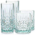 BELLAFORTE Shatterproof Tritan Plastic Drinking Glasses. 13oz & 18oz Water Glasses Set of 4 - Myrtle Beach Glasses Drinking - Unbreakable Tumblers for Parties - BPA Free, Dishwasher Safe (Teal)