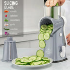 Zulay Kitchen Rotary Cheese Grater 5 Blade Cheese Shredder - Manual Hand Crank Cheese Grater With Reinforced Suction & 5 Interchangeable Drums - Easy to Use, Vegetable Chopper Round Mandoline Slicer