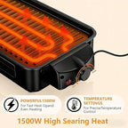 Electric Indoor Grill 1700W, 2 in 1 Smokeless Indoor Grill for Kitchen with Non-stick Removable Grill & Griddle Plate,Temperature Control Korean BBQ Grill with 3 Cheese Pans Dishwasher Safe