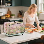 Easter Egg Bunny Tulip Print Toaster Oven Cover for Easter Decor, Dust-proof Case for Air Fryer, Heat-resistant Kitchen Countertop Appliance Protector, (Small-14.5*18.46*9 inches)