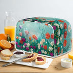 JEOCODY Colorful Flower Toaster Covers Dustproof Toaster Bread Maker Cover Fits for Most Standard 2 Slice Toasters, Universal Size Microwave Oven Dustproof Cover Women Gift