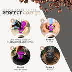 Perfect Pod 1-Stream Cafe Save Reusable K Cup Pod Coffee Filters - Refillable Coffee Pod Capsules with Built-In, Integrated Mesh Strainer for use with Keurig & Select Single Cup Coffee Makers, 4-Pack