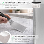 Metal Spatula Griddle Accessories Set - Griddle Scraper Flat Spatula Pancake Flipper Hamburger Turner - Metal Utensil great for BBQ Grill Flat Top Cast Iron Griddle - Commercial Grade