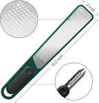 linoroso Lemon Zester & Peeler 2 in 1, Multifunction Kitchen Tool - Handheld Grater for Cheese, Lemon, Peeler for Potato, Carrot, Cucumber - Razor Sharp Stainless Steel Blade with Protective Cover