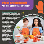 MasterChef Junior Cooking Essentials Set - 9 Pc. Kit Includes Recipes, Apron, Cutting Board, Mixing Bowl, Measure Cups, Spoons, Homemade Holiday Gifts