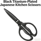 Heavy Duty Kitchen Scissors, Titanium Coated All Purpose Shears - Extra Sharp Detachable Blades for Poultry, Chicken Bones, Meat, Vegetables, Herbs | Micro Serrated & Ergonomic Handle