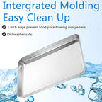 Baking Sheets Set of 2, Bastwe 16 inch Cookie Sheets & Stainless Steel Baking Pans & Toaster Oven Tray Pans, Rectangle Size 15.95L x 11.97W x 1H inch, Non Toxic & Healthy, Mirror Finish & Rust Free