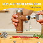Electric Meat Tenderizer Tool, Cordless Kitchen Tenderizer, Stainless Steel Mallet, Brown (N-08)