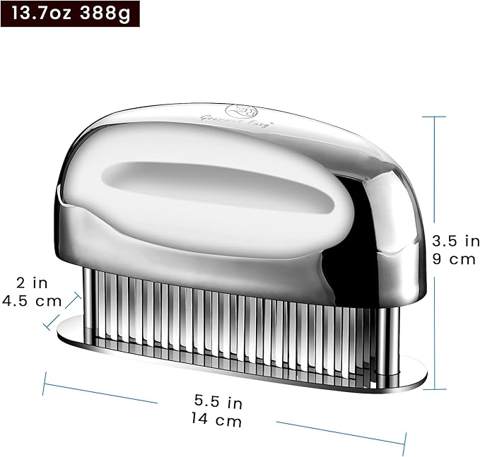 Meat Tenderizer Tool - Hand Held Blade Tenderizer for Meat - Ultra Sharp Needle Blades 100% Stainless Steel - Heavy Duty Kitchen Gadgets - Cooking Gadgets for Tenderizing Chicken, Steak, Veal, BBQ