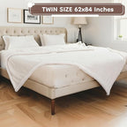 Electric Heated Blanket Twin Size - 62"x84", Soft Flannel Heating Blanket, 10 Heating Levels, 1-12 H Auto Shut Off, Breathable Warm and Washable for Bed, White