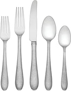 Lenox Haveson 65-Piece Flatware Set, 10.15 LB, Metallic