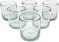 Clear Blown 8 oz DOF Rocks Glasses (set of 6) - Hand Blown Mexican Glassware Recycled Glass Drinking Glasses for Water, Juice, Margarita, Cocktails & Whiskey, Toxin Free