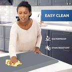 KitchenClouds Kitchen Mat Cushioned Anti Fatigue Kitchen Rug 0.8inch Non Slip Standing Mat Comfort Floor Mats for Sink Office (17.3"x60",Grey)