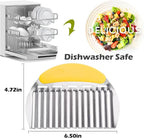 JAYVAR Large Crinkle Cutter for Potatoes, Stainless Steel Vegetable Crinkle Cutter, Versatile Vegetable Wavy Chopper for Fancy Edges, Onion Chopping Wavy French Fry Slicer Kitchen Dicer Gadget