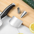 SEWACC 3pcs Finger Guards for Cutting Food Stainless Steel Finger Protectors for Kitchen Cutting Tools Vegetable Cutting