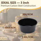 8PCS Nonstick Muffin Pans Carbon Steel Pudding Cups, Individual Cupcake Popove Pans for Baking Muffins, Cheese Pudding, Egg Tarts