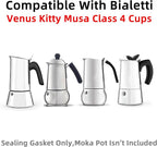 [UPGRADED] Sealing Gasket for Bialetti New Venus Induction 4 Cups (5.7Oz 170ML) Stovetop Espresso Maker - 6 PCS Silicone Seal Ring for Venus Kitty Musa Class Stainless Steel Stovetop Coffee Maker Pots